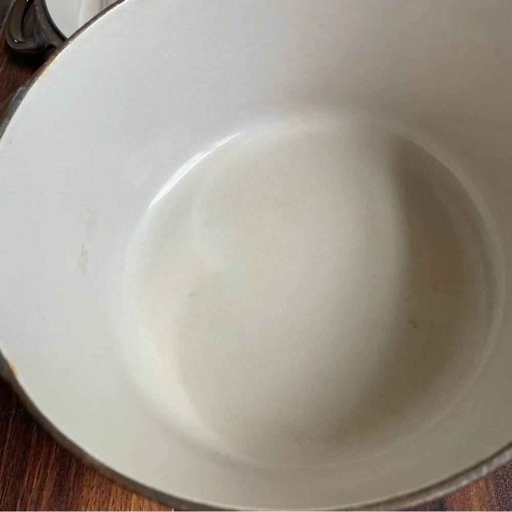 VTG Le Creuset Doufeu Cousances #20 Brown Ceramic Cast Iron Pot Dutch Oven